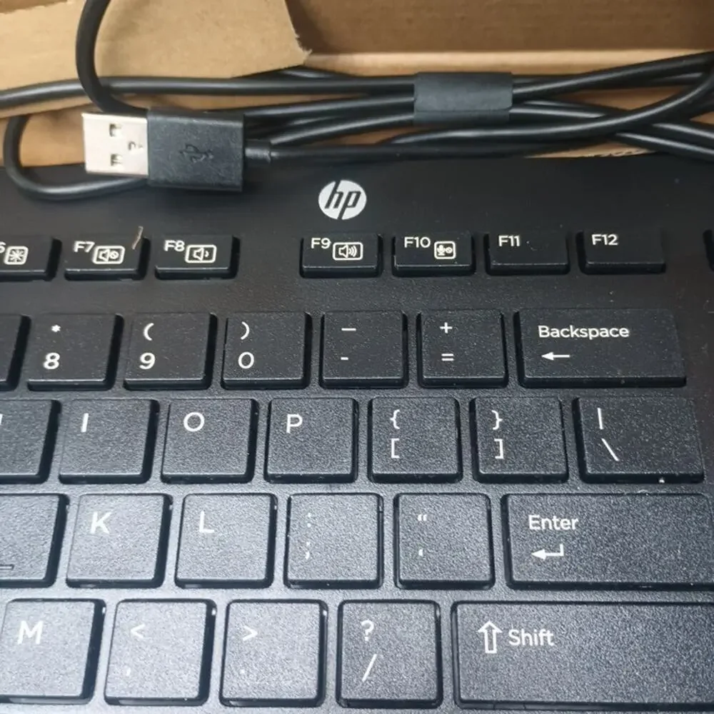 HP 803181-001 USB Slim Business Keyboard Black Wired QWERTY Windows Open Box
